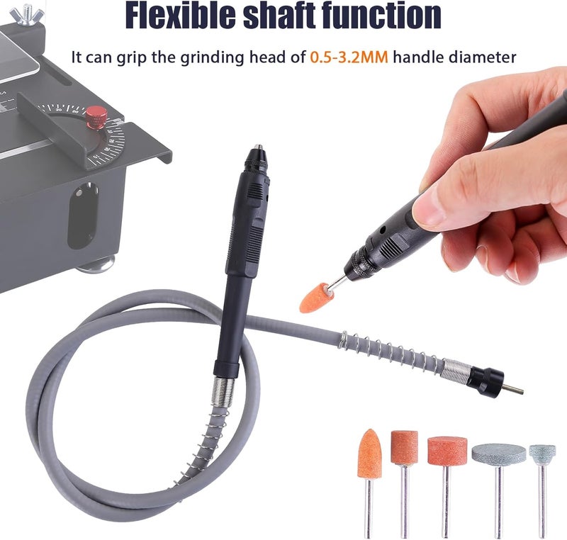 Loddery Mini Table Saw,100W Mini Desktop Electric Saw Cutter Speed & Angle Adjustable 16MM Cutting Depth, Seven Speed Adjustable Power Supply,table sawelectrical, mini table saw for crafts - Image 4
